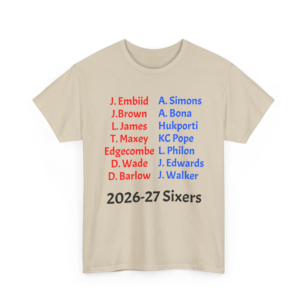 2026-27 Sixers Roster T-Shirt — Philadelphia Basketball Fan Tee