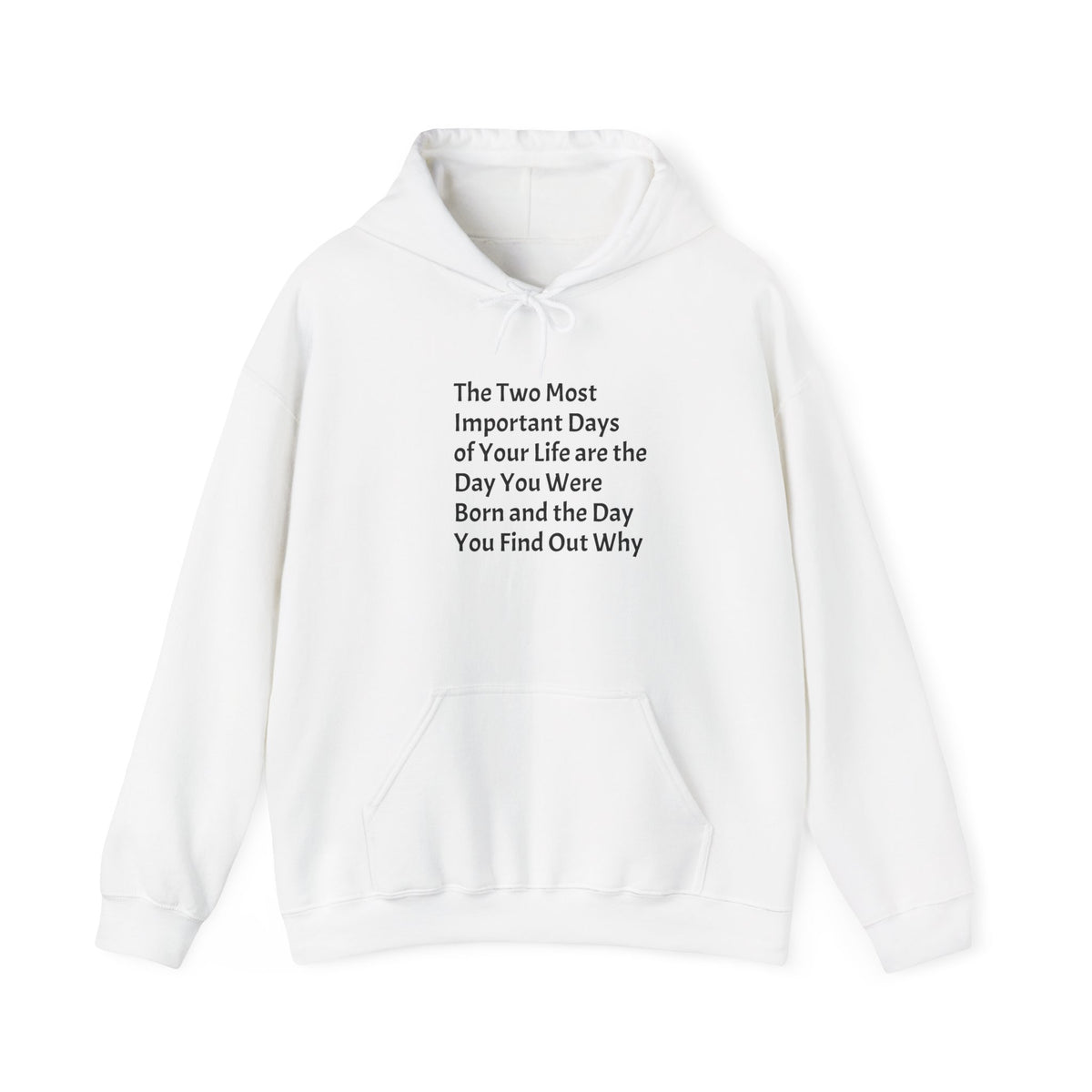 Hoodie – “The Two Most Important Days” Inspirational Quote Pullover