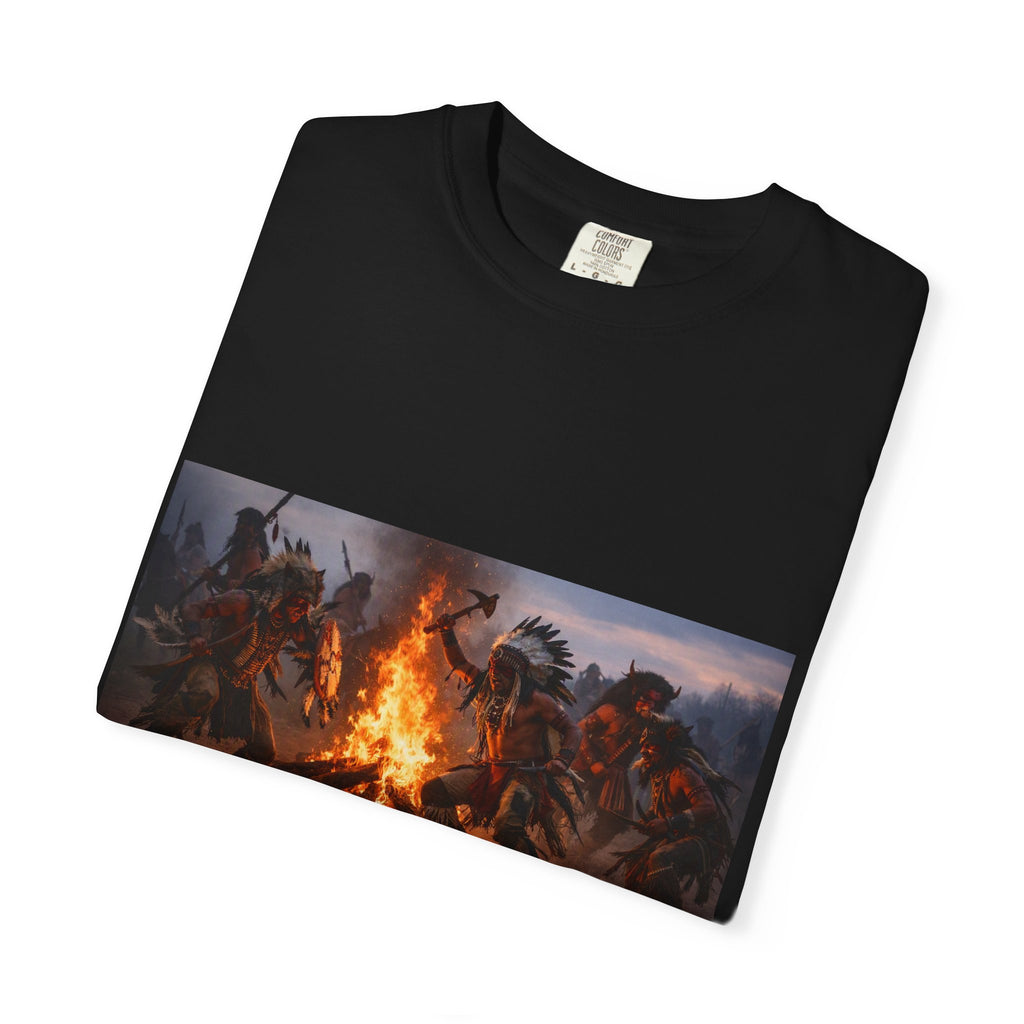 Campfire Warriors T-Shirt – Vintage Bonfire Battle Graphic
