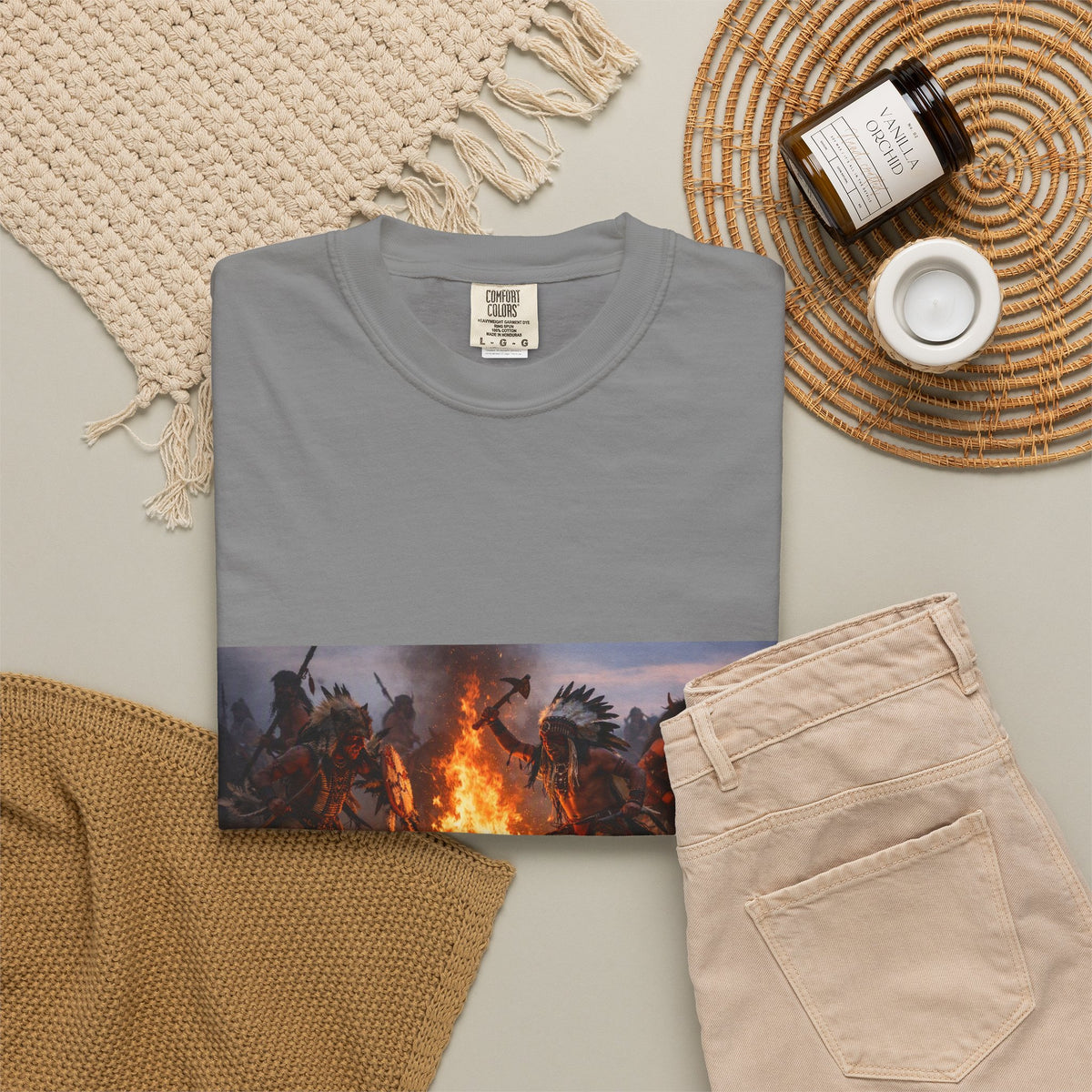 Campfire Warriors T-Shirt – Vintage Bonfire Battle Graphic