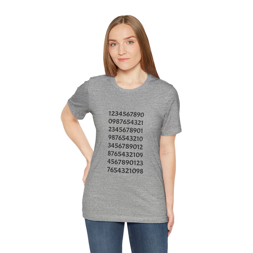 Number Pattern Tee — Minimalist Numeric Grid Shirt