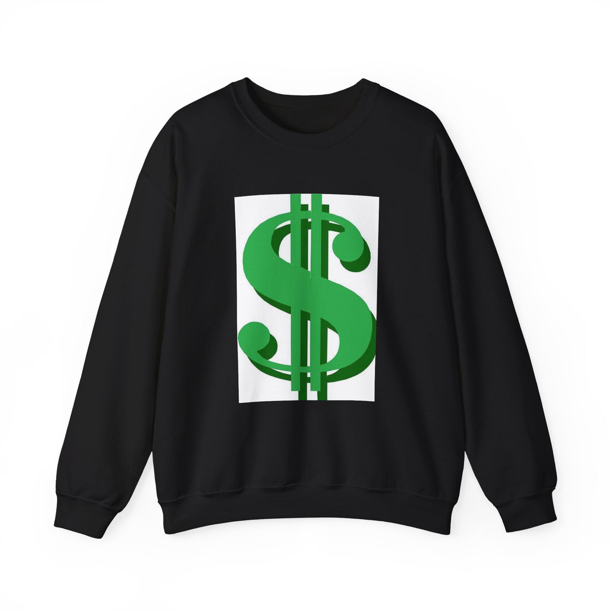 Dollar Sign Crewneck Sweatshirt — Bold Green  Symbol Graphic