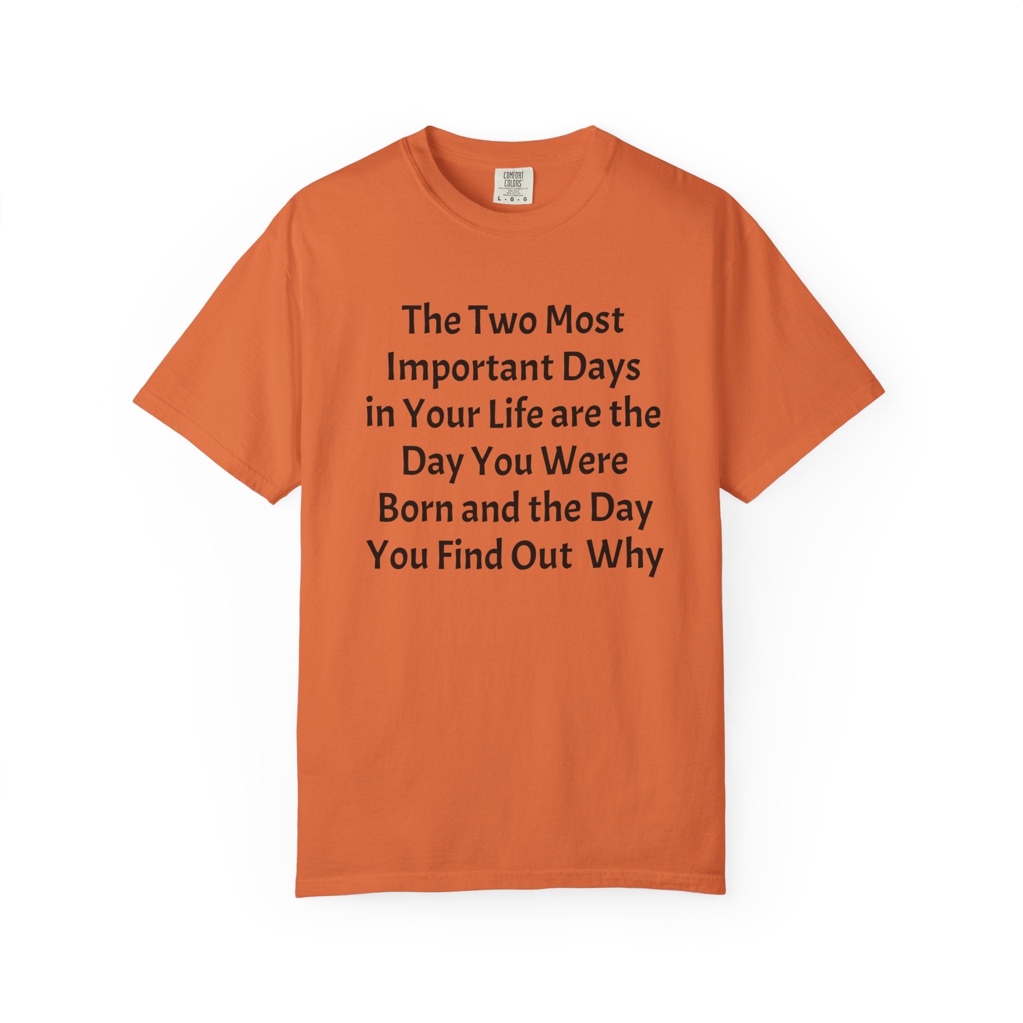 T-Shirt — "The Two Most Important Days" Inspirational Quote Tee