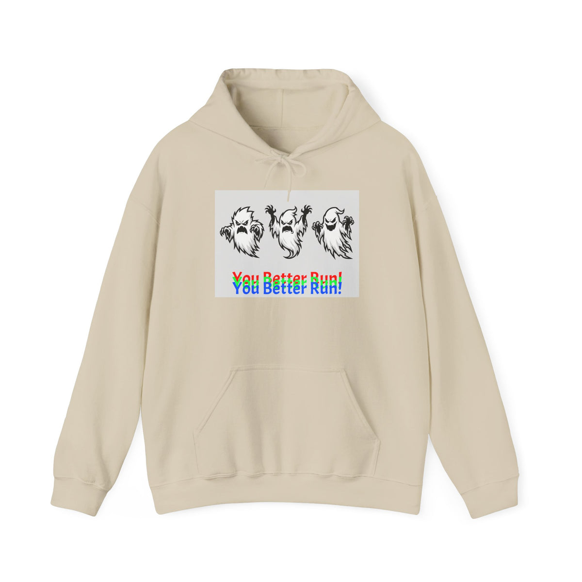 Ghost Trio Hoodie — "You Better Run!" Halloween Horror Sweatshirt