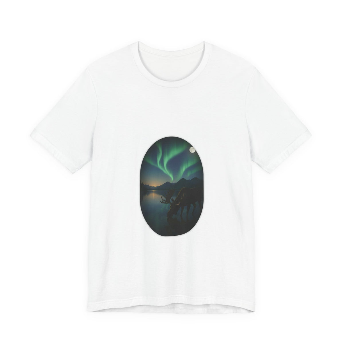 Aurora Moose T-Shirt — Northern Lights Wildlife Graphic Tee