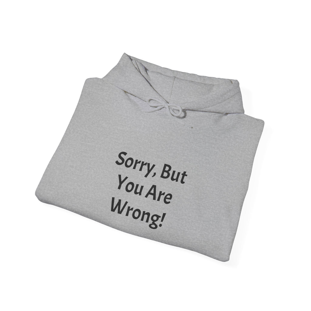 'Sorry, But You Are Wrong!' Hoodie - Funny Statement Pullover