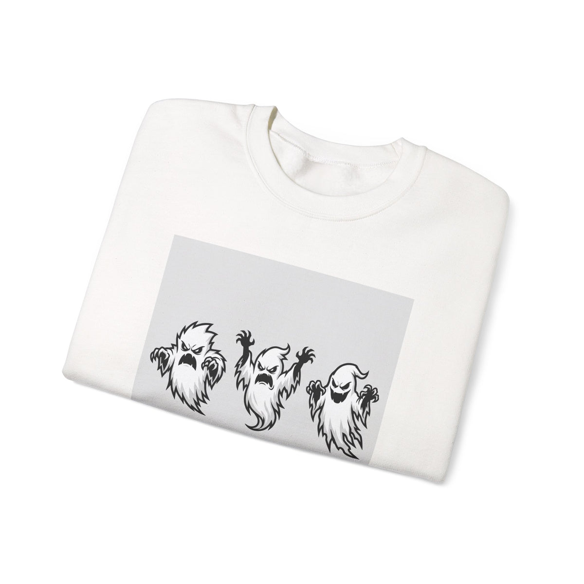 Ghost Trio Crewneck Sweatshirt — "You Better Run!" Halloween Graphic