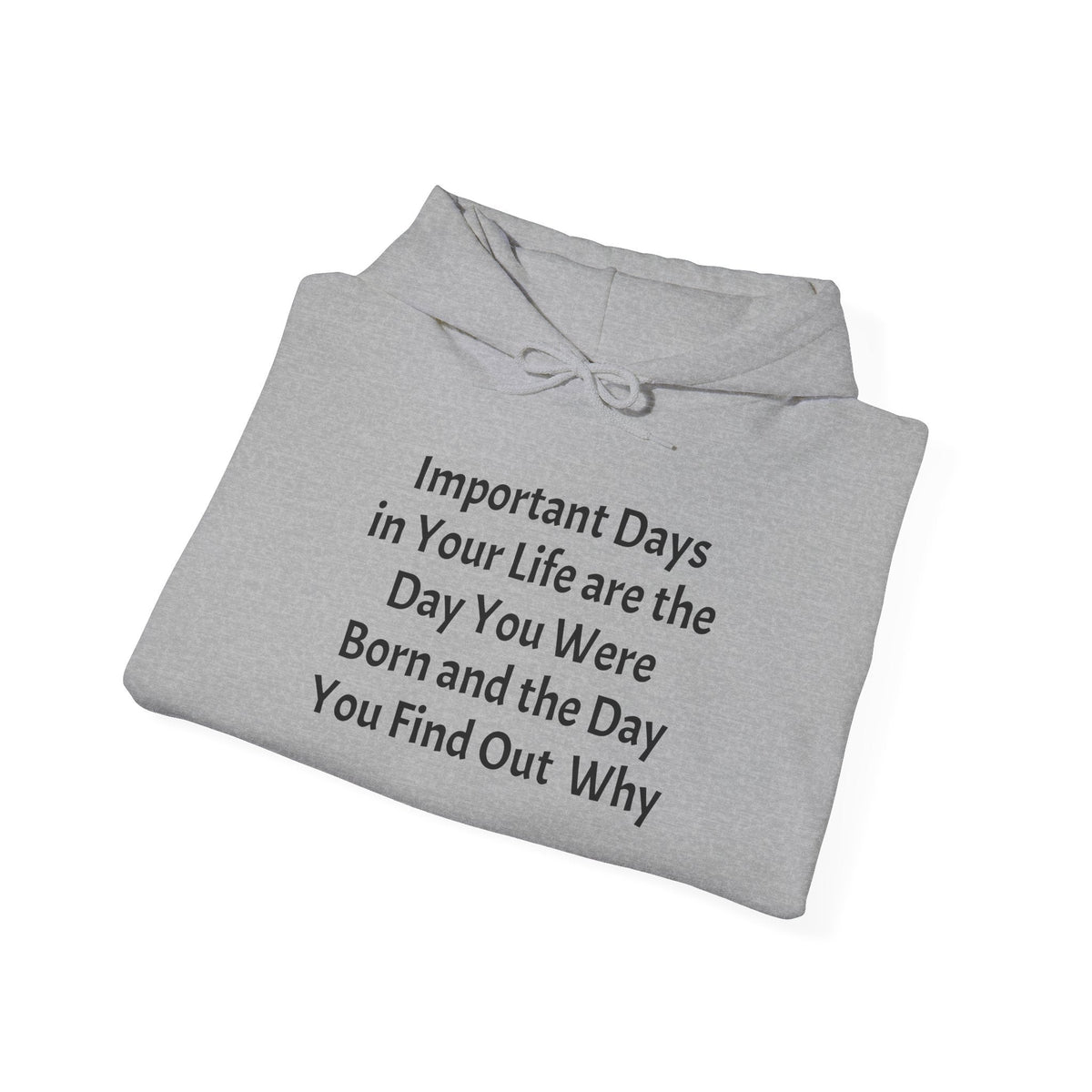 Hoodie — "Important Days in Your Life" Inspirational Quote Pullover