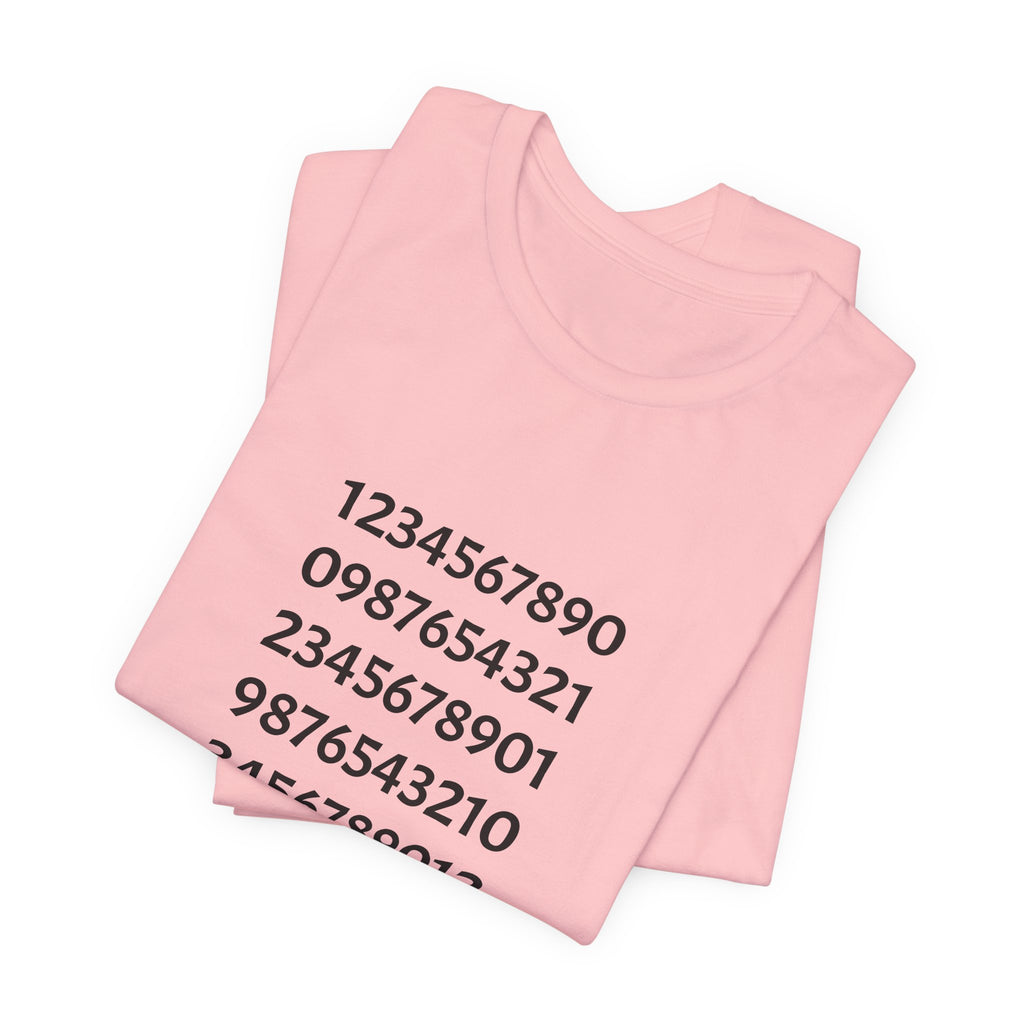 Number Pattern Tee — Minimalist Numeric Grid Shirt