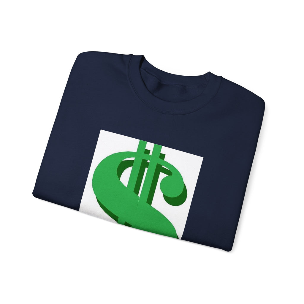 Dollar Sign Crewneck Sweatshirt — Bold Green  Symbol Graphic