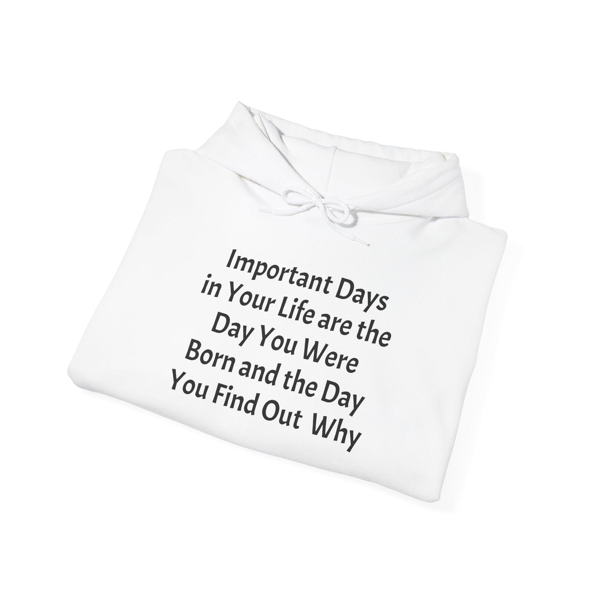 Hoodie — "Important Days in Your Life" Inspirational Quote Pullover