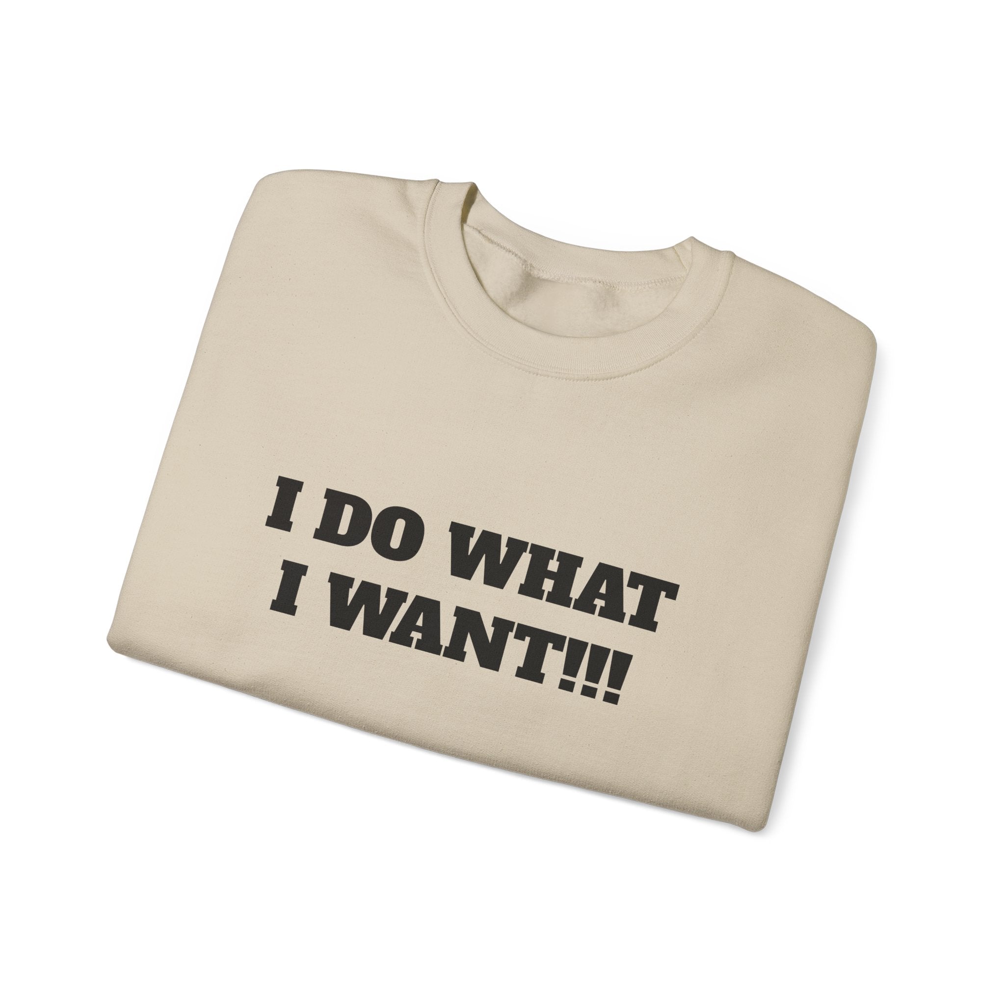I Do What I Want Crewneck Sweatshirt – Bold Text Statement Pullover