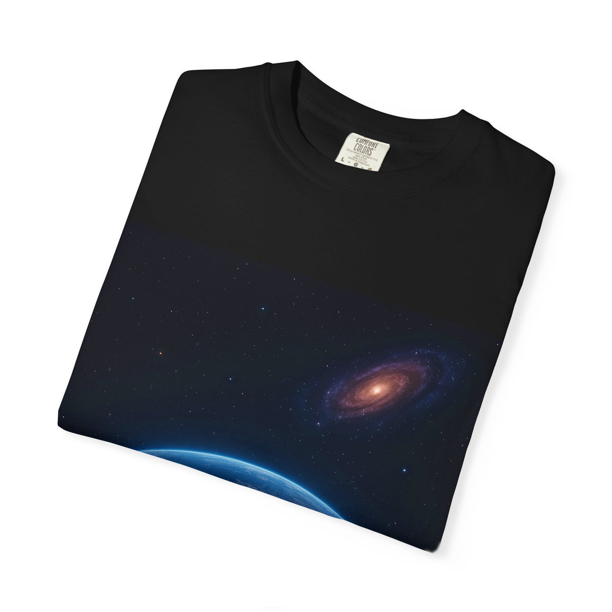 Cosmic Horizon T‑Shirt — Earth & Galaxy Space Graphic Tee
