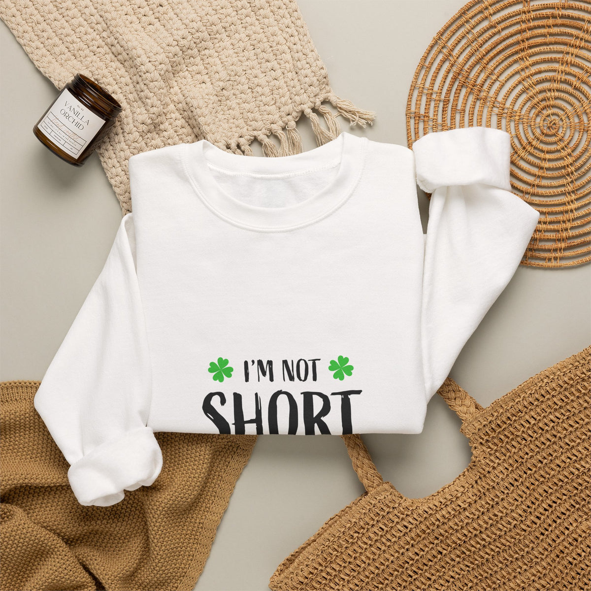 Leprechaun Size Sweatshirt – "I'm Not Short I'm Leprechaun Size" St. Patrick's Day Crewneck