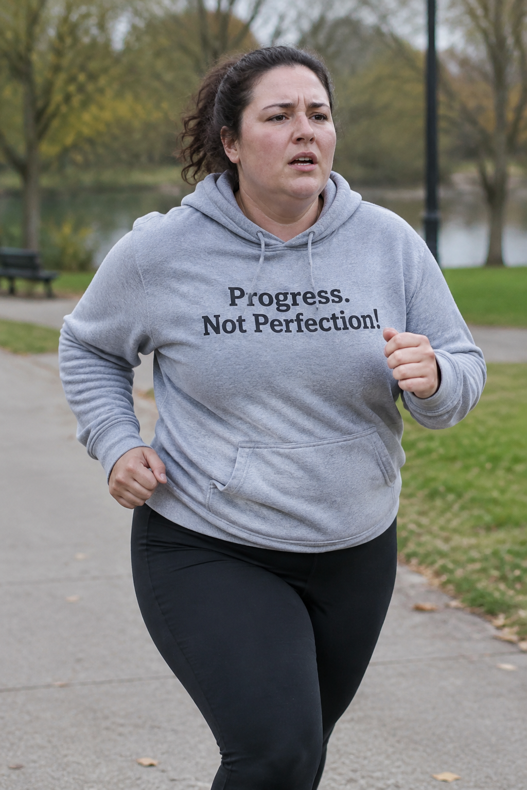 Progress. Not Perfection! Hoodie — Motivational Lightweight Pullover for Personal Growth