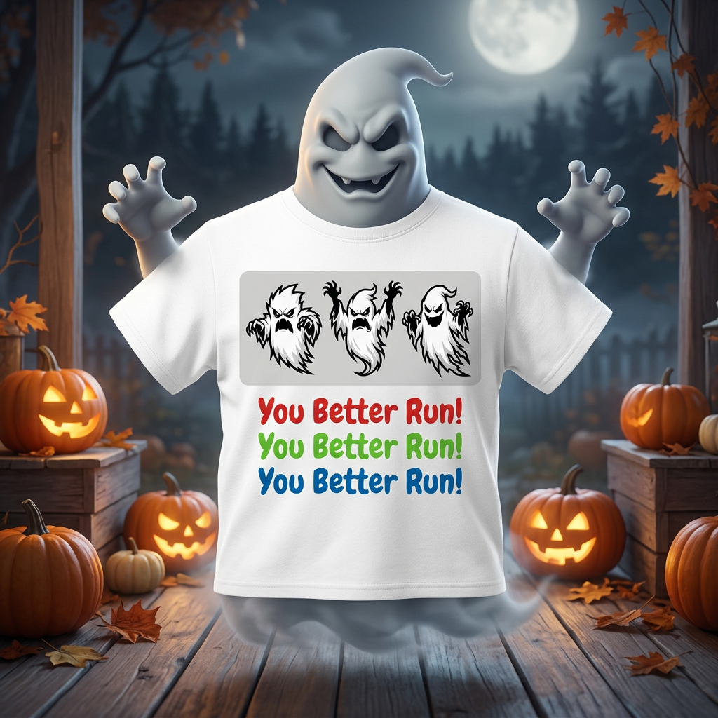 Ghost Trio Tee — "You Better Run!" Halloween Graphic T‑Shirt