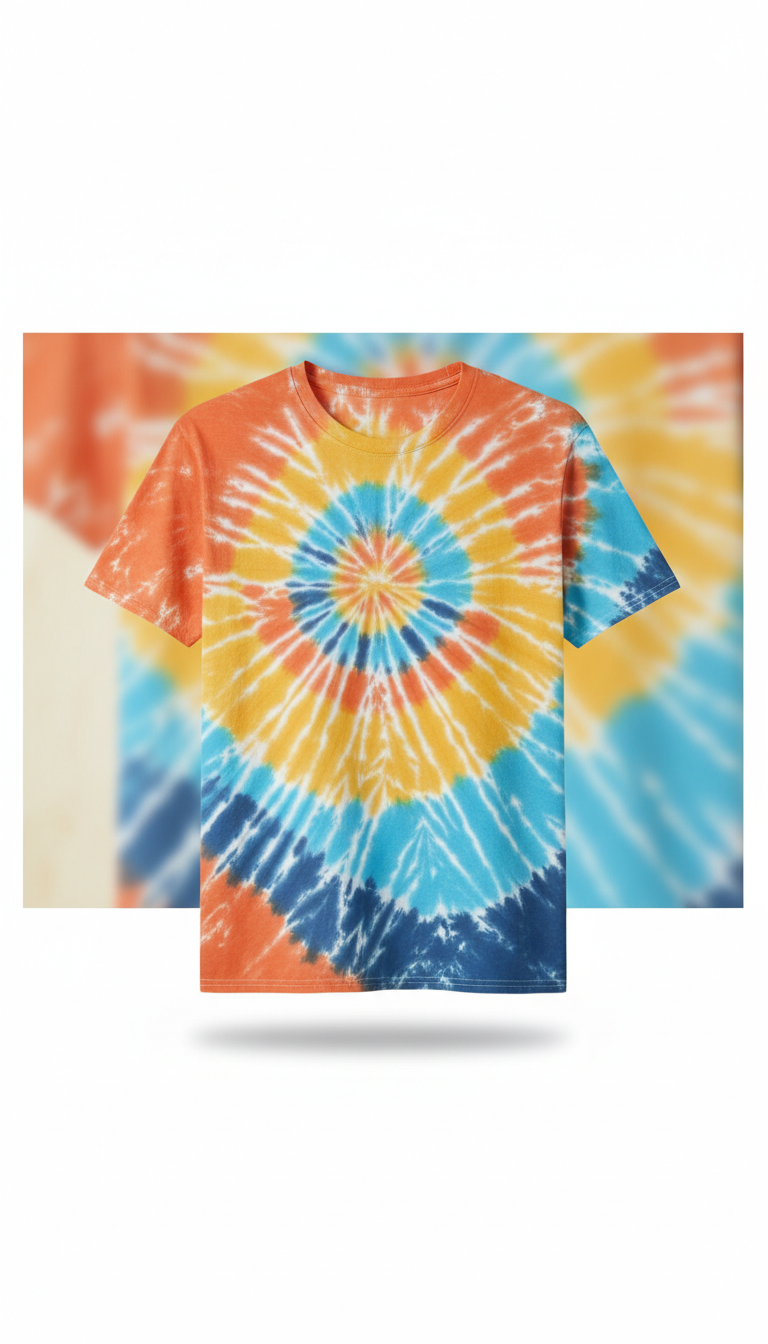 Deep surf wave tie-dye tee